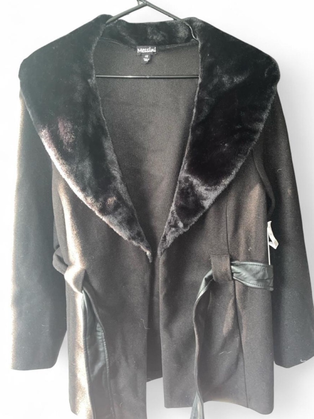 Black Faux-Fur Collar Women's Coat